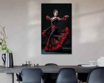 Flamenco Fervor: Echo's van passie van Klaus Tesching - Art-AI