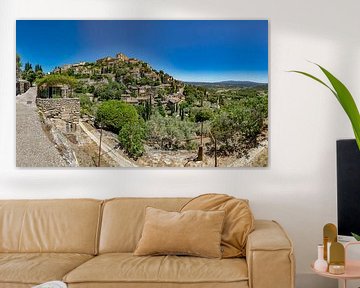 Village au sommet d'une colline, Gordes, Provence Vaucluse, France, sur Rene van der Meer