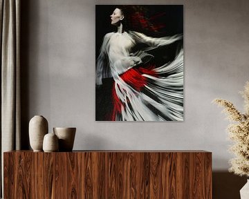 Danse ta vie | Danseuse en noir-blanc-rouge sur Frank Daske | Foto & Design