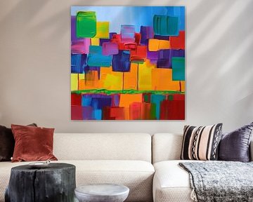 Horizon ludique dans un bloc de couleur abstrait sur Color Square