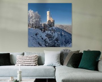 Lichtenstei Castle in the Swabian Alb in winter by Markus Lange