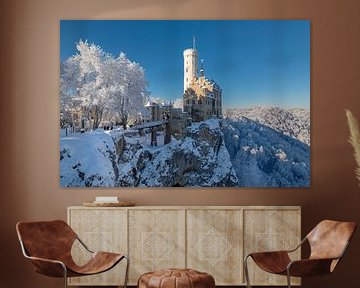 Lichtenstei Castle in the Swabian Alb in winter by Markus Lange