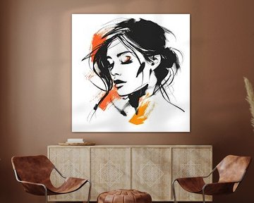 Abstracte illustratie van een vrouw