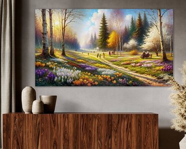 Voorbeeld van het werk in een kamer