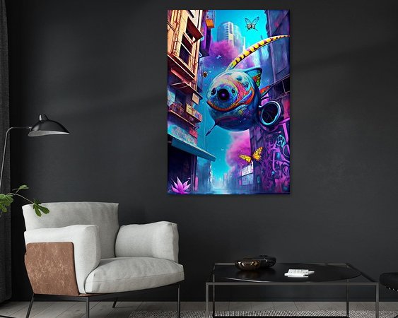 Voorbeeld van het werk in een kamer