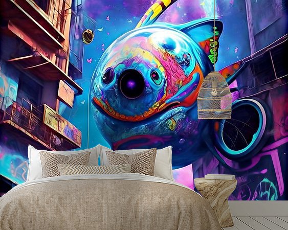 Voorbeeld van het werk in een kamer