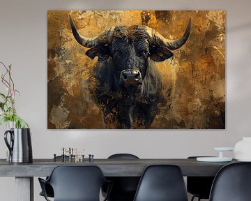 Majestic Silence - Portrait of a Wild Bull by Eva Lee