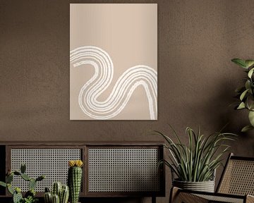 Peinture abstraite et minimaliste avec des lignes, inspirée du Japon sur Romy Smit