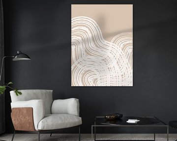 Japandi inspired | Abstract, minimalist painting with lines by Romy Smit