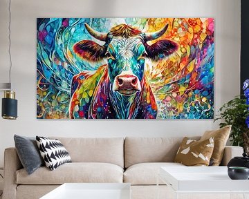 Artistieke kleuren met een koe van Mustafa Kurnaz