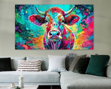 Artistieke kleuren met een koe van Mustafa Kurnaz