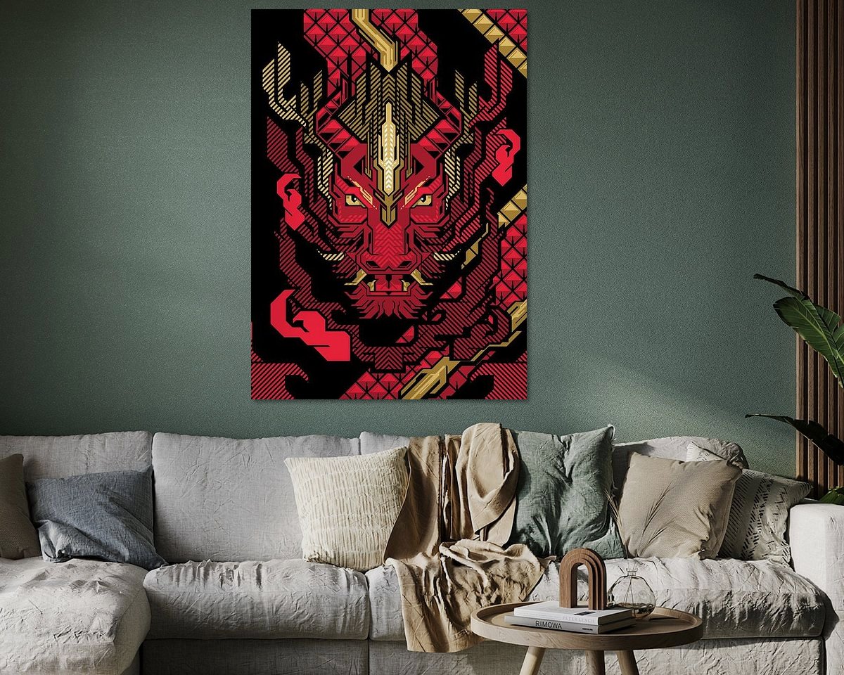 Voorbeeld van het werk in een kamer