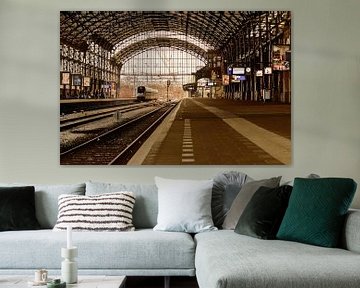 Perron 3a, trein station Haarlem, Nederland van Yvon van der Wijk