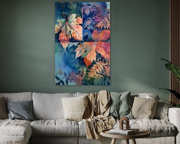 Seasonal leafs background, Digital Painting