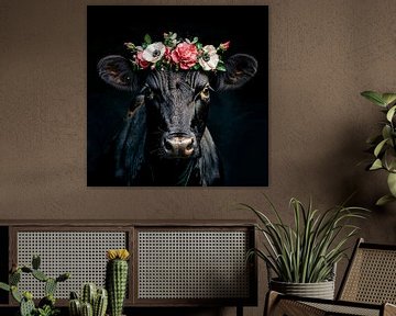 Grazie in Schwarz: Ein Florales Meisterstück von Klaus Tesching - Art-AI