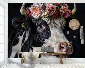 Flirtatious looks: a floral smile by Klaus Tesching - Art-AI