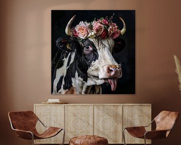 Flirtatious looks: a floral smile by Klaus Tesching - Art-AI