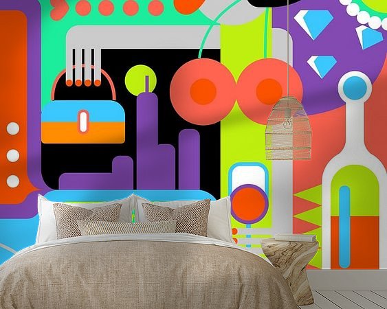 Voorbeeld van het werk in een kamer