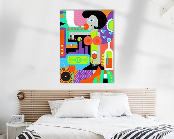 Voorbeeld van het werk in een kamer