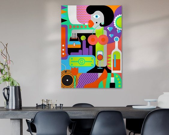 Voorbeeld van het werk in een kamer