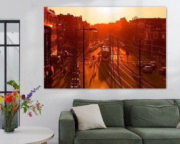 Zonsondergang op West-Kruiskade in Rotterdam van Rob Kints