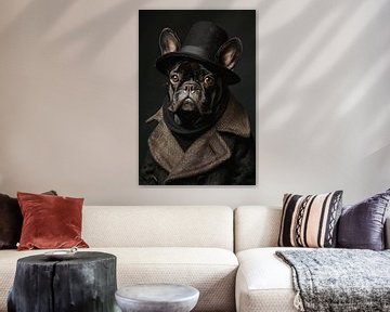 Portret van een schattige franse bulldog van haroulita