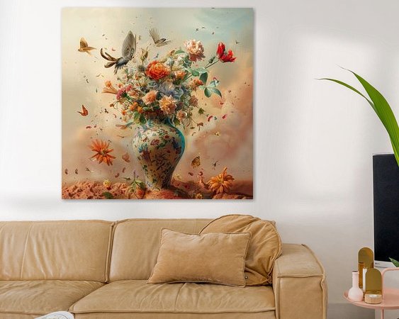 Voorbeeld van het werk in een kamer