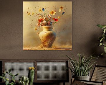 Boeket bloemen surrealistisch van Natasja Haandrikman