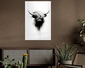 Scottish Highlander Harmony in Black and White by Karina Brouwer