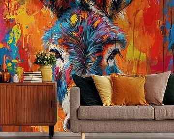 Colorful cute donkey by haroulita