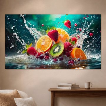 Fruit with drops of water