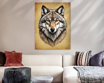 Der Alphawolf, ein Porträt von H.Remerie Fotografie und digitale Kunst