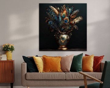 Vase mit exotischen Federn (11) von Rene Ladenius Digital Art