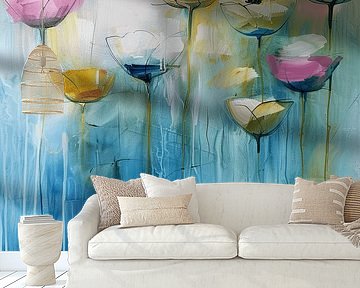 Wildflowers in a blue field of flowers by Studio Allee