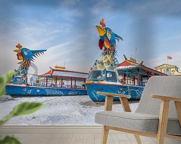 Rondvaartboten in Harbin China van Sander Groenendijk