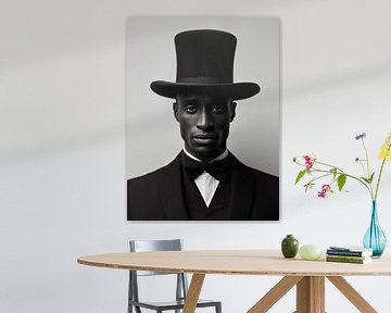 Portrait en noir et blanc d'un homme avec un chapeau | Mono Abraham sur Mauve Design