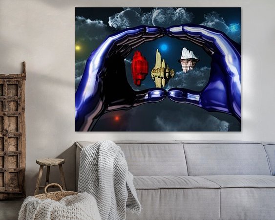 Voorbeeld van het werk in een kamer