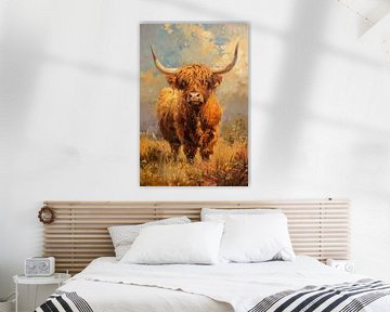 Velvet Look - Portrait of a Highland Beef - Scottish Highlander by Eva Lee