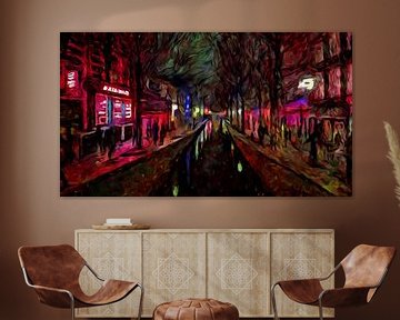 The Red Light District in Amsterdam Painting