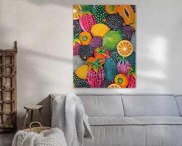Exotisch fruit in pop-artstijl | Keukenposter van Frank Daske | Foto & Design