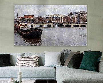 Skinny Bridge in Amsterdam Painting