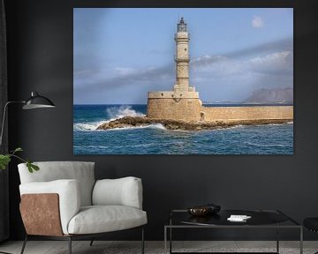 Historic lighthouse of Chania on Crete in summer, Greece by Andreas Freund