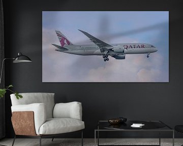 Landung der Qatar Airways Boeing 787-8 Dreamliner. von Jaap van den Berg