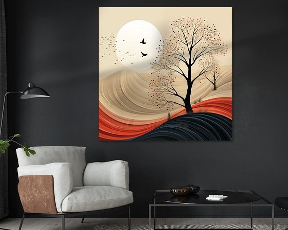 Voorbeeld van het werk in een kamer