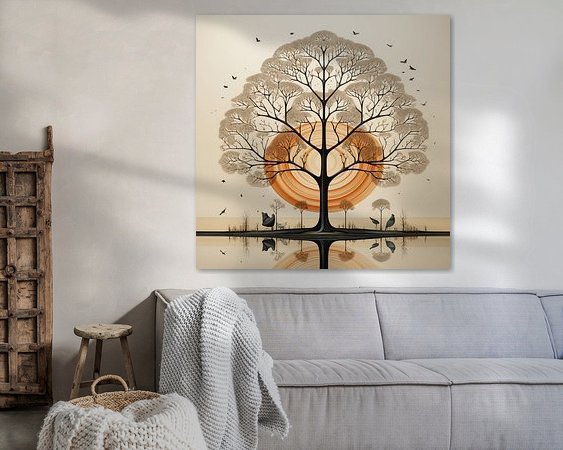 Voorbeeld van het werk in een kamer