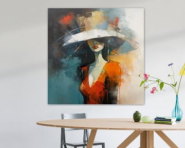 Femme avec chapeau sur Cafe Noir