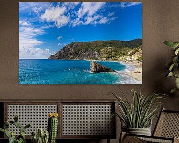 Beach in Monterosso al Mare on the Mediterranean coast in Italy by Rico Ködder