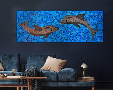 Mosaik von Delfinen - Kunst von Carla Caribbean von Karel Frielink