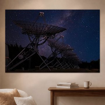 Radiotélescopes avec la Voie lactée