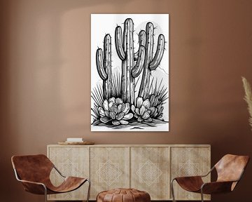 Croquis de cactus sur haroulita